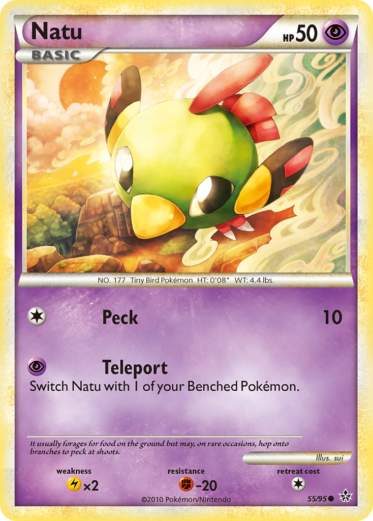 Natu (55/95) [HeartGold & SoulSilver: Unleashed] - Pokémon - Card Brawlers | Quebec | Canada |