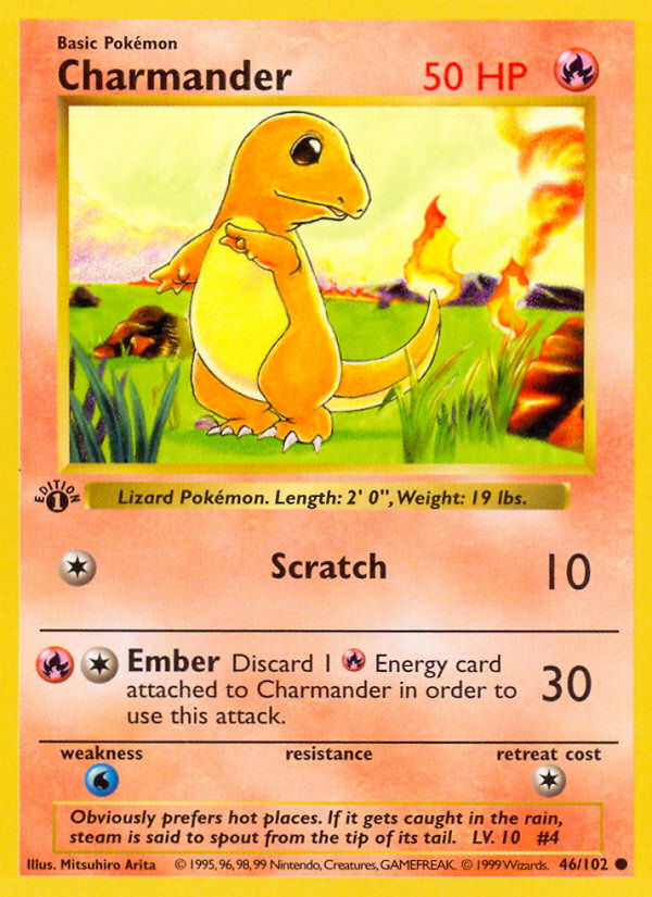Charmander (46/102) (Shadowless) [Base Set 1st Edition] - Pokémon - Card Brawlers | Quebec | Canada |