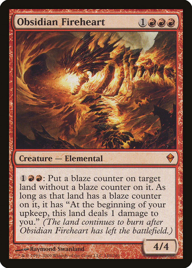 Obsidian Fireheart [Zendikar] - Magic: The Gathering - Card Brawlers | Quebec | Canada |