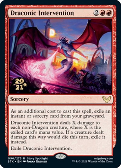 Draconic Intervention [Strixhaven: School of Mages Prerelease Promos] - Magic: The Gathering - Card Brawlers | Quebec | Canada |