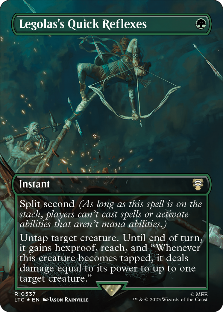 Legolas's Quick Reflexes (Borderless) (Surge Foil) [The Lord of the Rings: Tales of Middle-Earth Commander] - Magic: The Gathering - Card Brawlers | Quebec | Canada |