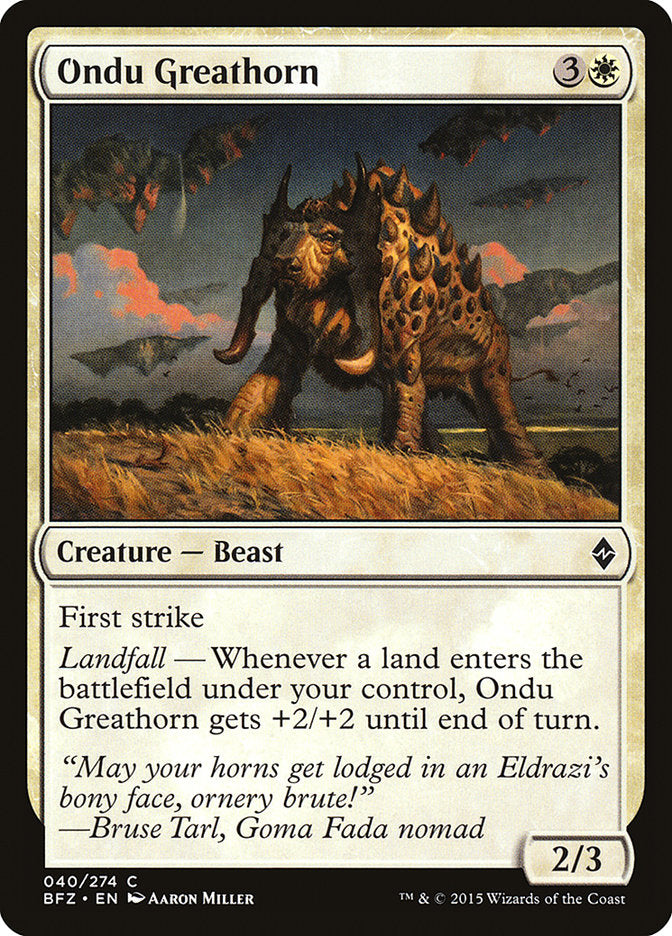 Ondu Greathorn [Battle for Zendikar] - Magic: The Gathering - Card Brawlers | Quebec | Canada |
