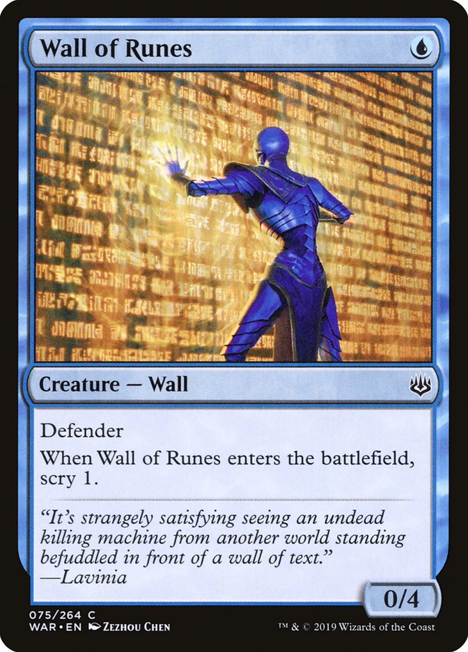 Wall of Runes [War of the Spark] - Magic: The Gathering - Card Brawlers | Quebec | Canada |