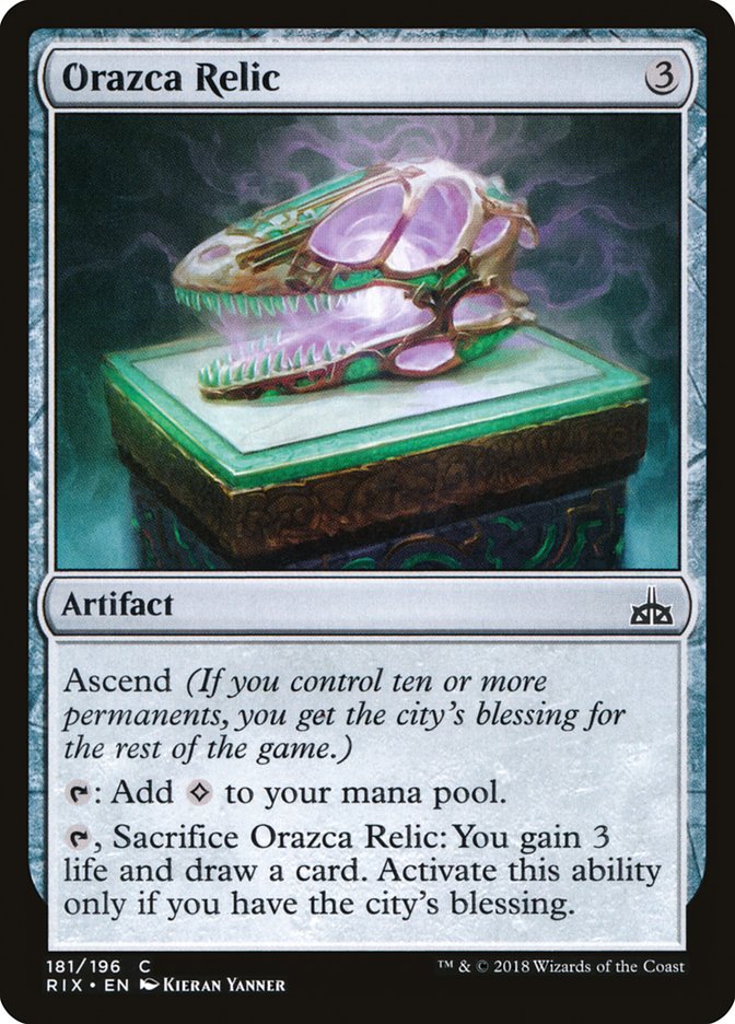 Orazca Relic [Rivals of Ixalan] - Magic: The Gathering - Card Brawlers | Quebec | Canada |