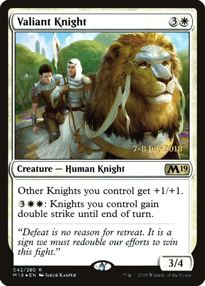 Valiant Knight [Core Set 2019 Prerelease Promos] - Magic: The Gathering - Card Brawlers | Quebec | Canada |