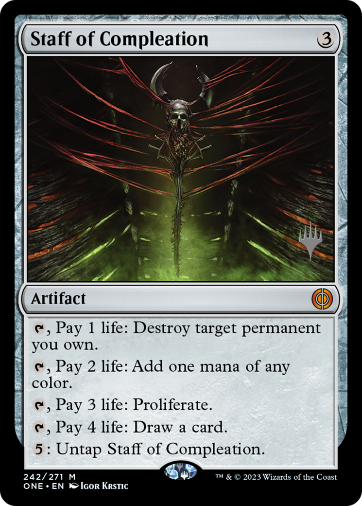 Staff of Compleation (Promo Pack) [Phyrexia: All Will Be One Promos] - Magic: The Gathering - Card Brawlers | Quebec | Canada |
