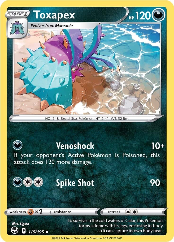 Toxapex (115/195) [Sword & Shield: Silver Tempest] - Pokémon - Card Brawlers | Quebec | Canada |