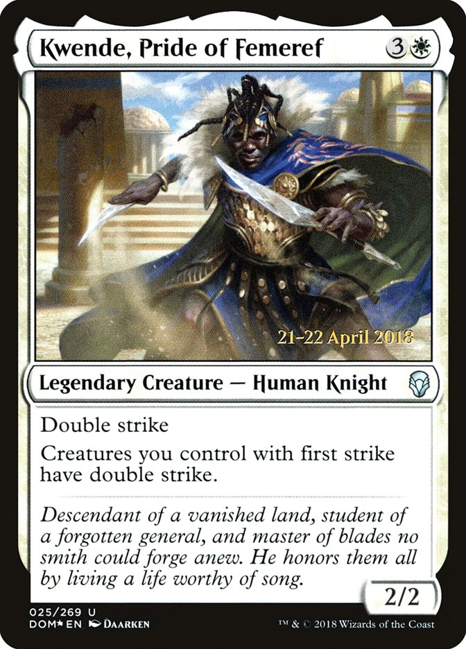 Kwende, Pride of Femeref [Dominaria Prerelease Promos] - Magic: The Gathering - Card Brawlers | Quebec | Canada |