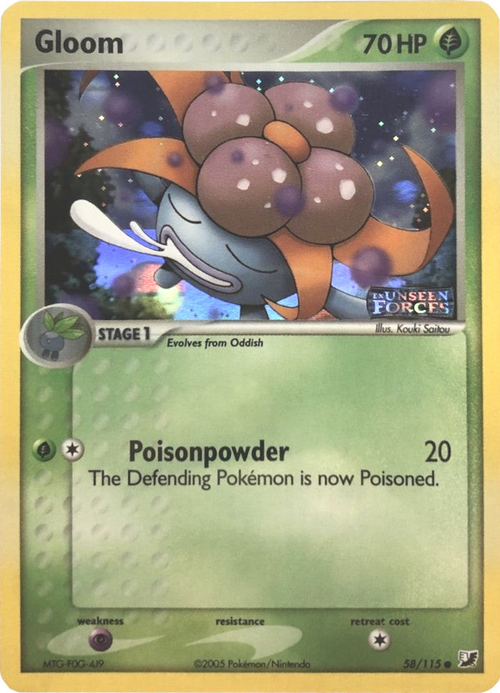 Gloom (58/115) (Stamped) [EX: Unseen Forces] - Pokémon - Card Brawlers | Quebec | Canada |