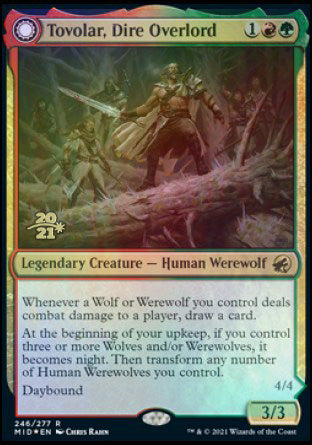 Tovolar, Dire Overlord // Tovolar, the Midnight Scourge [Innistrad: Midnight Hunt Prerelease Promos] - Magic: The Gathering - Card Brawlers | Quebec | Canada |