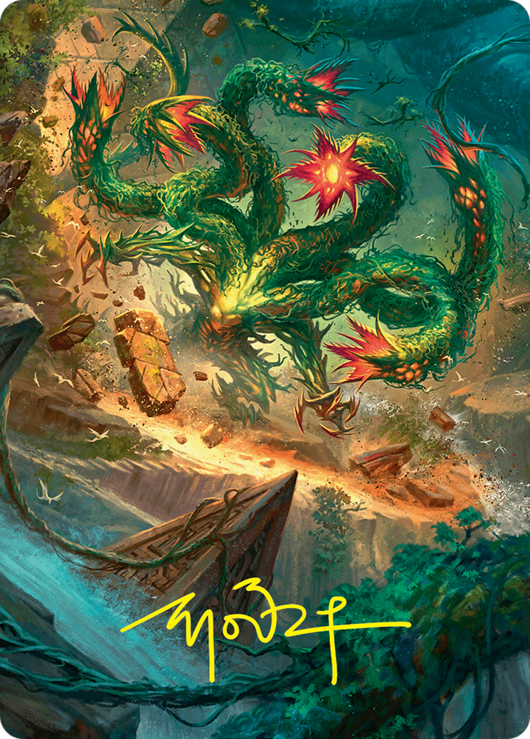Mossborn Hydra Art Card (42/54) (Gold-Stamped Signature) [Foundations Art Series] - Magic: The Gathering - Card Brawlers | Quebec | Canada |