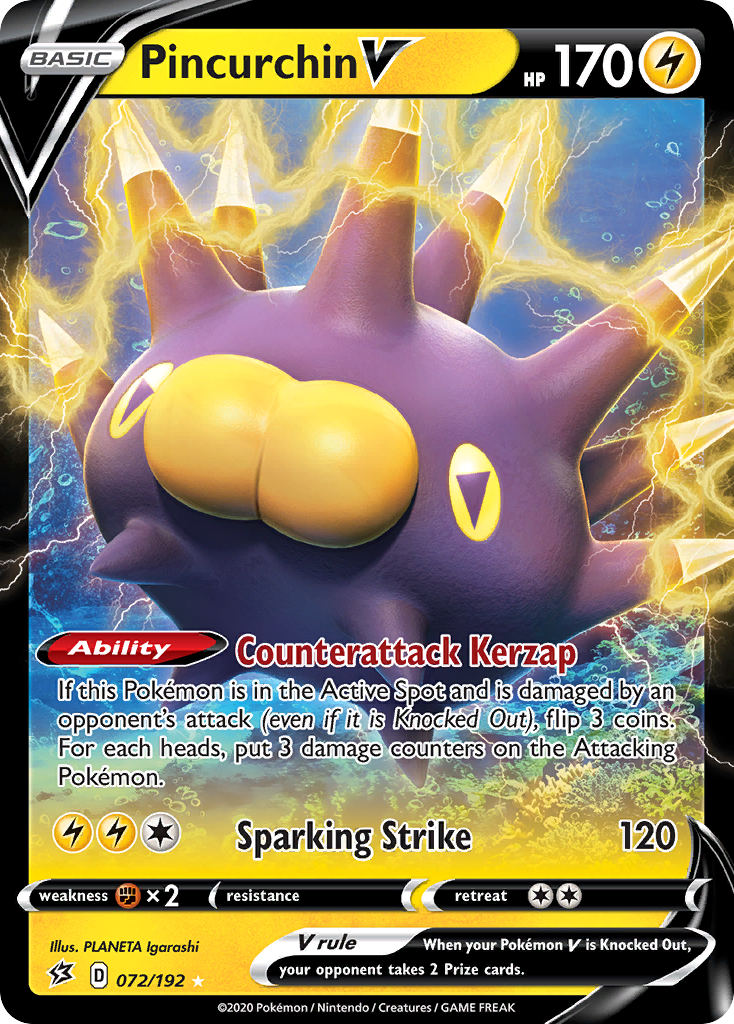 Pincurchin V (072/192) [Sword & Shield: Rebel Clash] - Pokémon - Card Brawlers | Quebec | Canada |