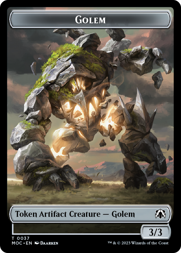 Golem // Blood Double-Sided Token [March of the Machine Commander Tokens] - Magic: The Gathering - Card Brawlers | Quebec | Canada |