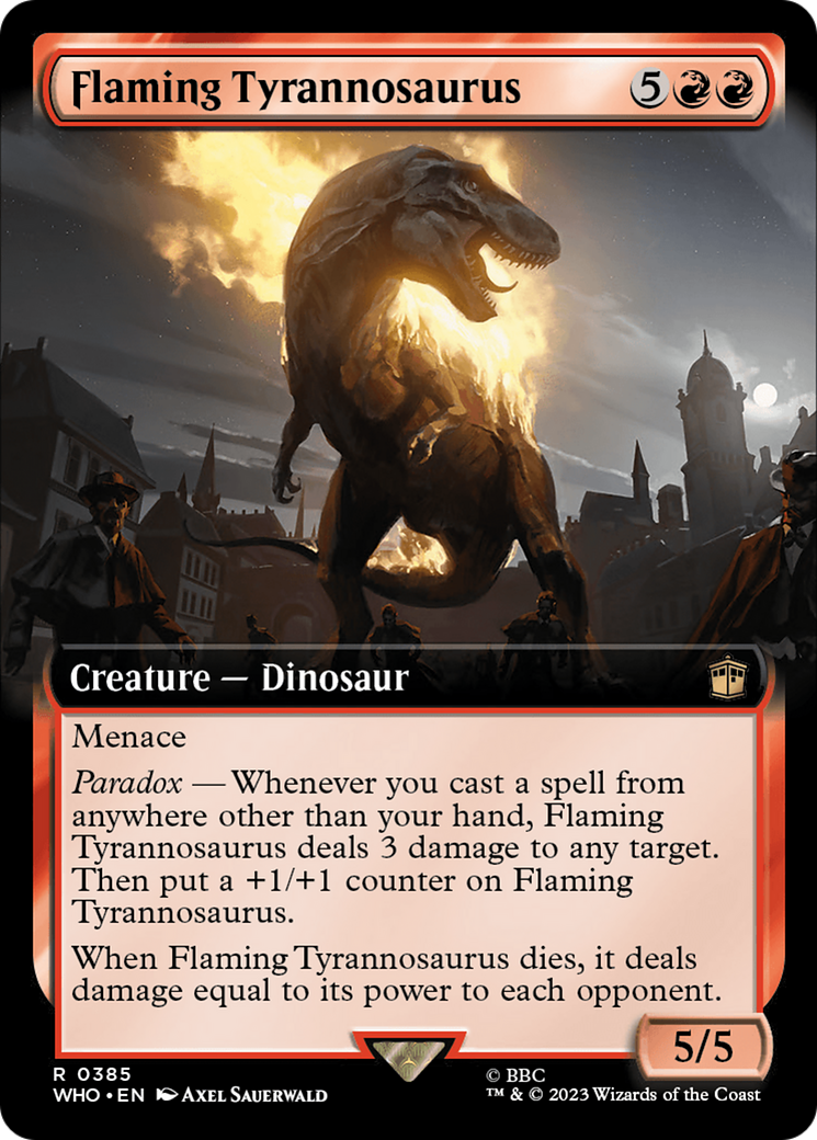 Flaming Tyrannosaurus (Extended Art) [Doctor Who] - Magic: The Gathering - Card Brawlers | Quebec | Canada |