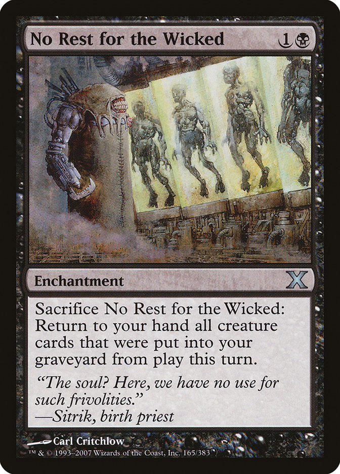 No Rest for the Wicked [Tenth Edition] - Magic: The Gathering - Card Brawlers | Quebec | Canada |