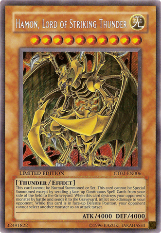 Hamon, Lord of Striking Thunder [CT03-EN006] Secret Rare - Yu-Gi-Oh! - Card Brawlers | Quebec | Canada |