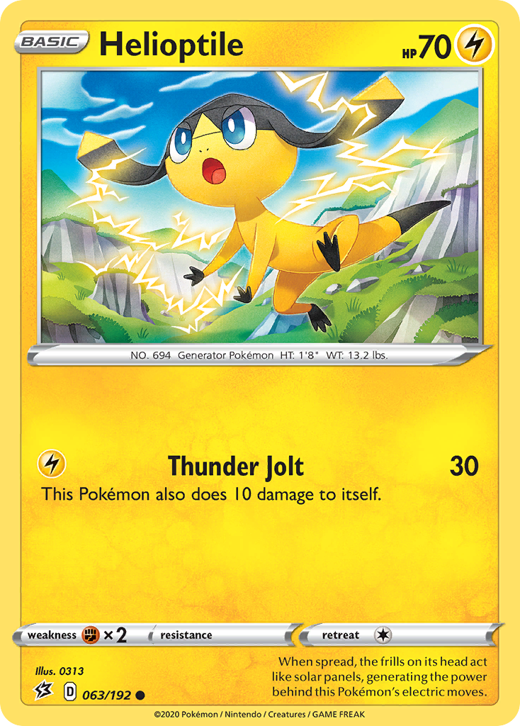 Helioptile (063/192) [Sword & Shield: Rebel Clash] - Pokémon - Card Brawlers | Quebec | Canada |