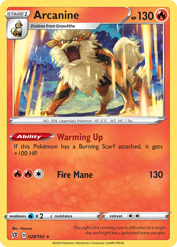Arcanine (028/192) [Sword & Shield: Rebel Clash] - Pokémon - Card Brawlers | Quebec | Canada |
