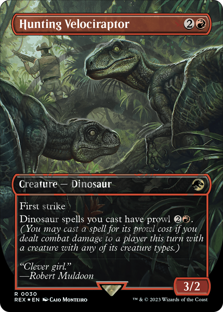 Hunting Velociraptor (Emblem) (Borderless) [Jurassic World Collection Tokens] - Magic: The Gathering - Card Brawlers | Quebec | Canada |
