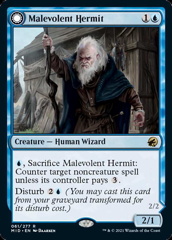 Malevolent Hermit // Benevolent Geist [Innistrad: Midnight Hunt] - Magic: The Gathering - Card Brawlers | Quebec | Canada |