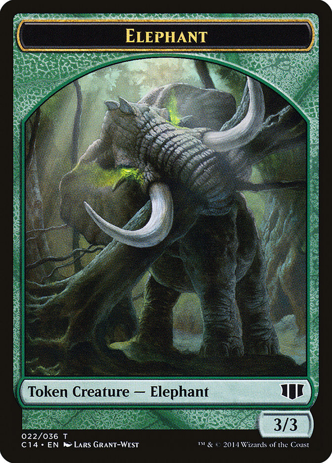 Elephant // Elf Warrior Double-Sided Token [Commander 2014 Tokens] - Magic: The Gathering - Card Brawlers | Quebec | Canada |