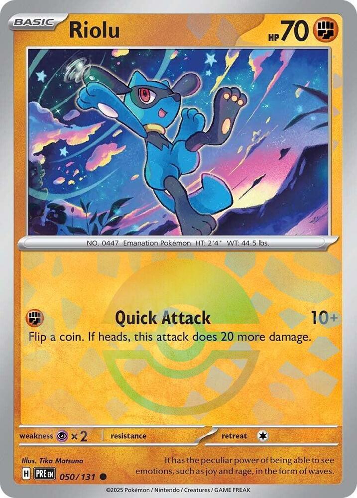 Riolu (050/131) (Poke Ball Pattern) [Scarlet & Violet: Prismatic Evolutions] - Pokémon - Card Brawlers | Quebec | Canada |