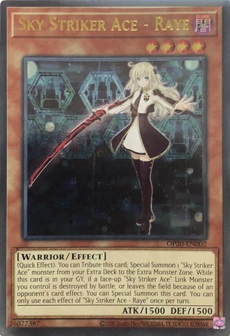 Sky Striker Ace - Raye [OP20-EN002] Ultimate Rare - Yu-Gi-Oh! - Card Brawlers | Quebec | Canada |