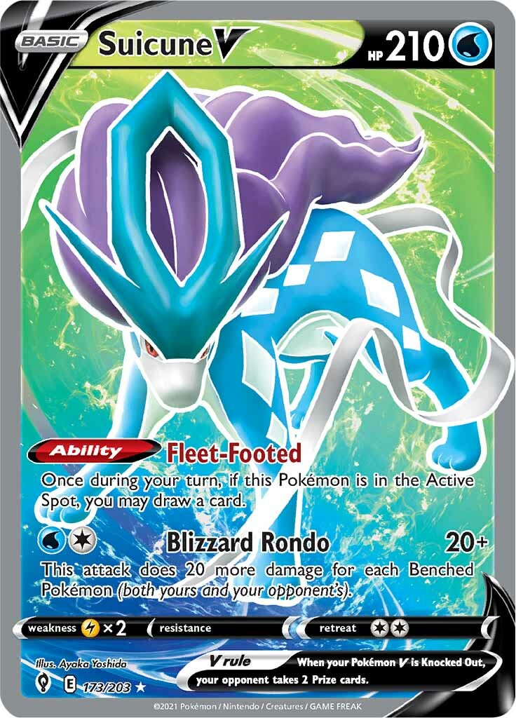 Suicune V (173/203) [Sword & Shield: Evolving Skies] - Pokémon - Card Brawlers | Quebec | Canada |