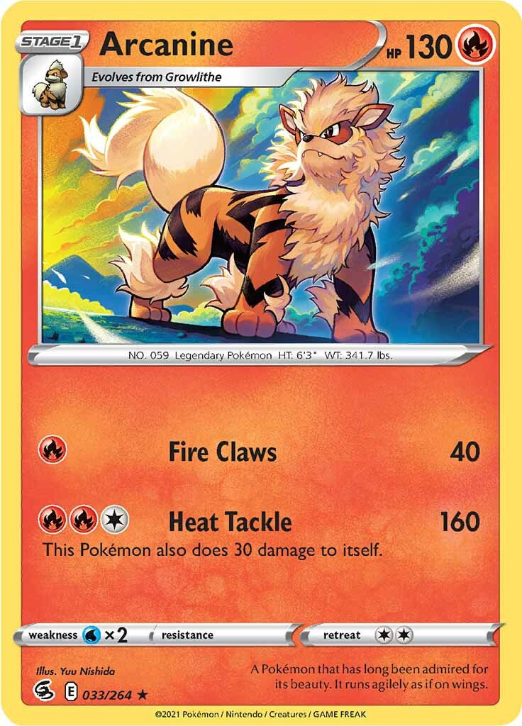 Arcanine (033/264) [Sword & Shield: Fusion Strike] - Pokémon - Card Brawlers | Quebec | Canada |