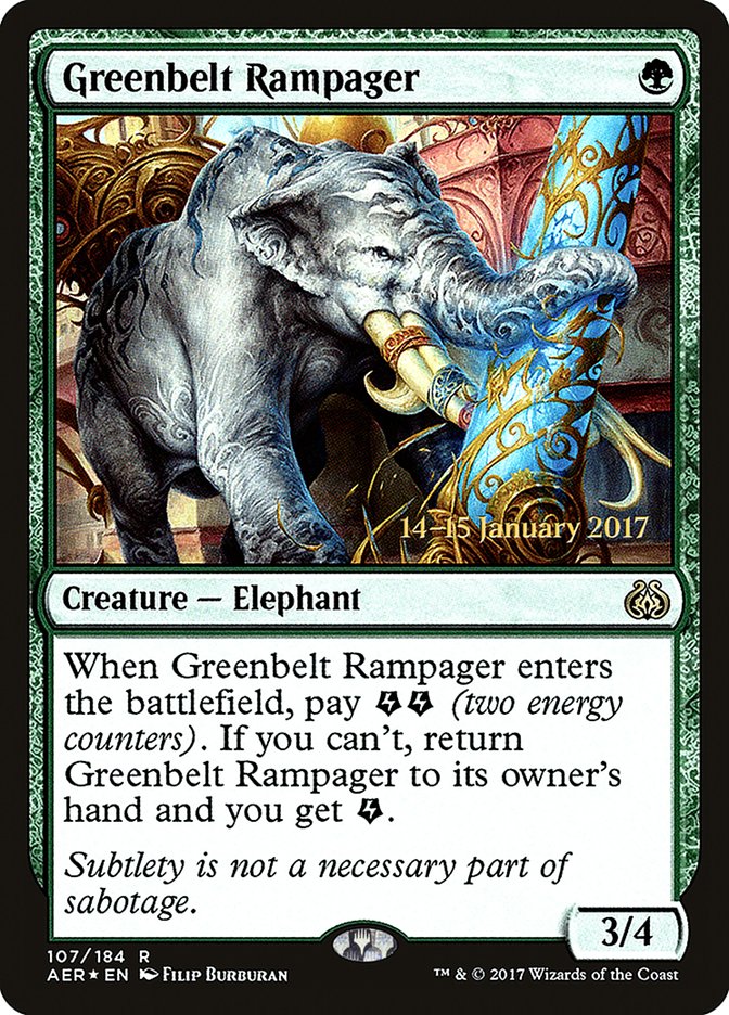 Greenbelt Rampager [Aether Revolt Prerelease Promos] - Magic: The Gathering - Card Brawlers | Quebec | Canada |