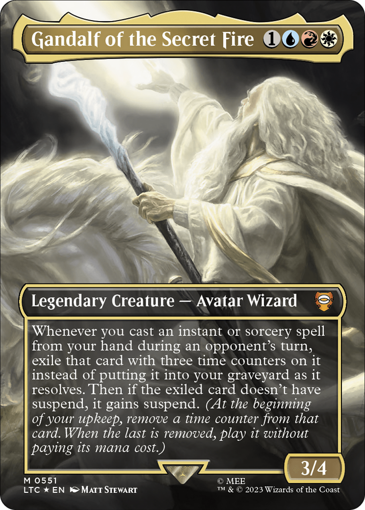 Gandalf of the Secret Fire (Borderless) (Surge Foil) [The Lord of the Rings: Tales of Middle-Earth Commander] - Magic: The Gathering - Card Brawlers | Quebec | Canada |