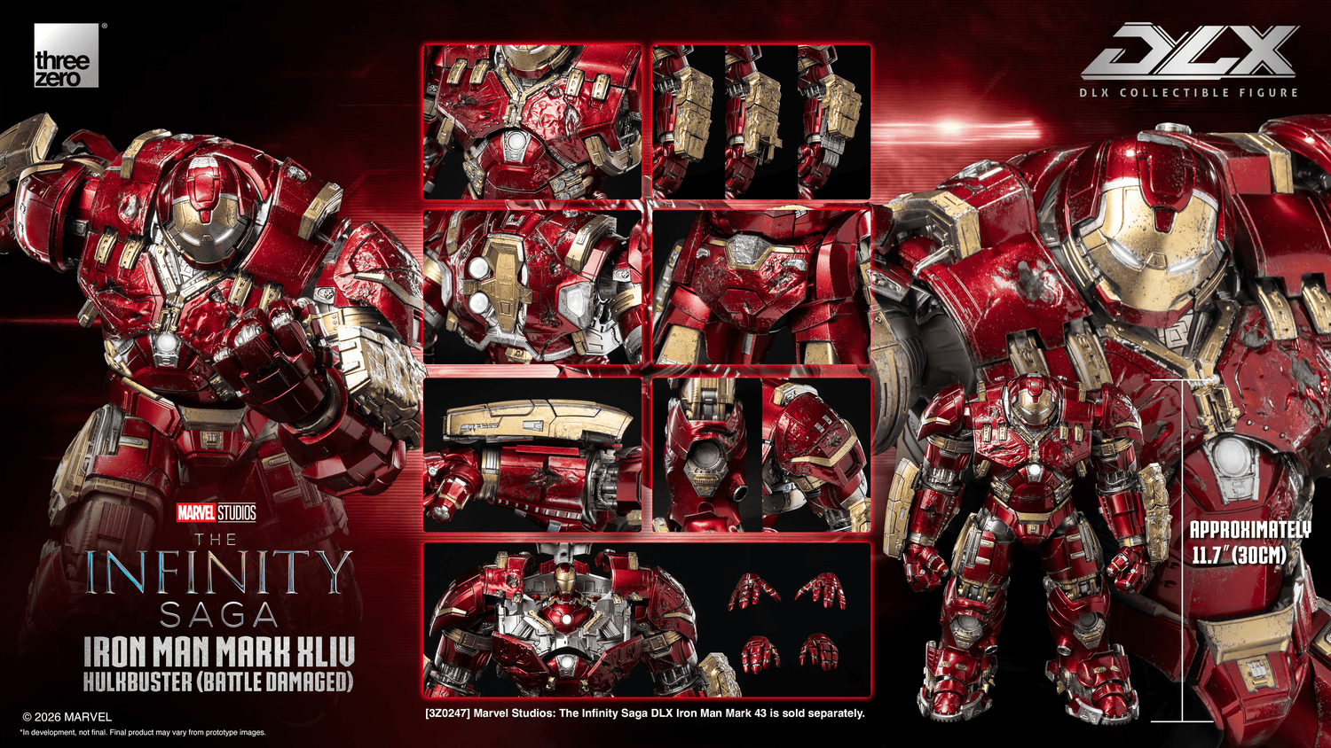 Threezero - DLX - Iron Man Mark 44 - Hulkbuster - (Battle Damaged) - (PREORDER) December 31, 2026