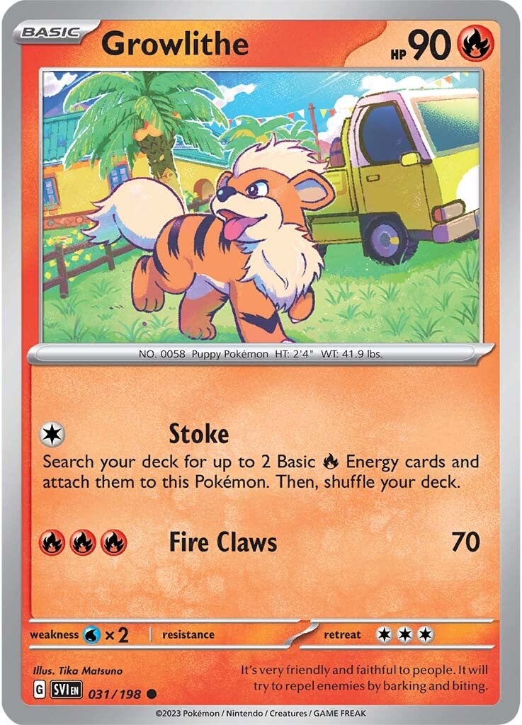 Growlithe (031/198) [Scarlet & Violet: Base Set] - Pokémon - Card Brawlers | Quebec | Canada |