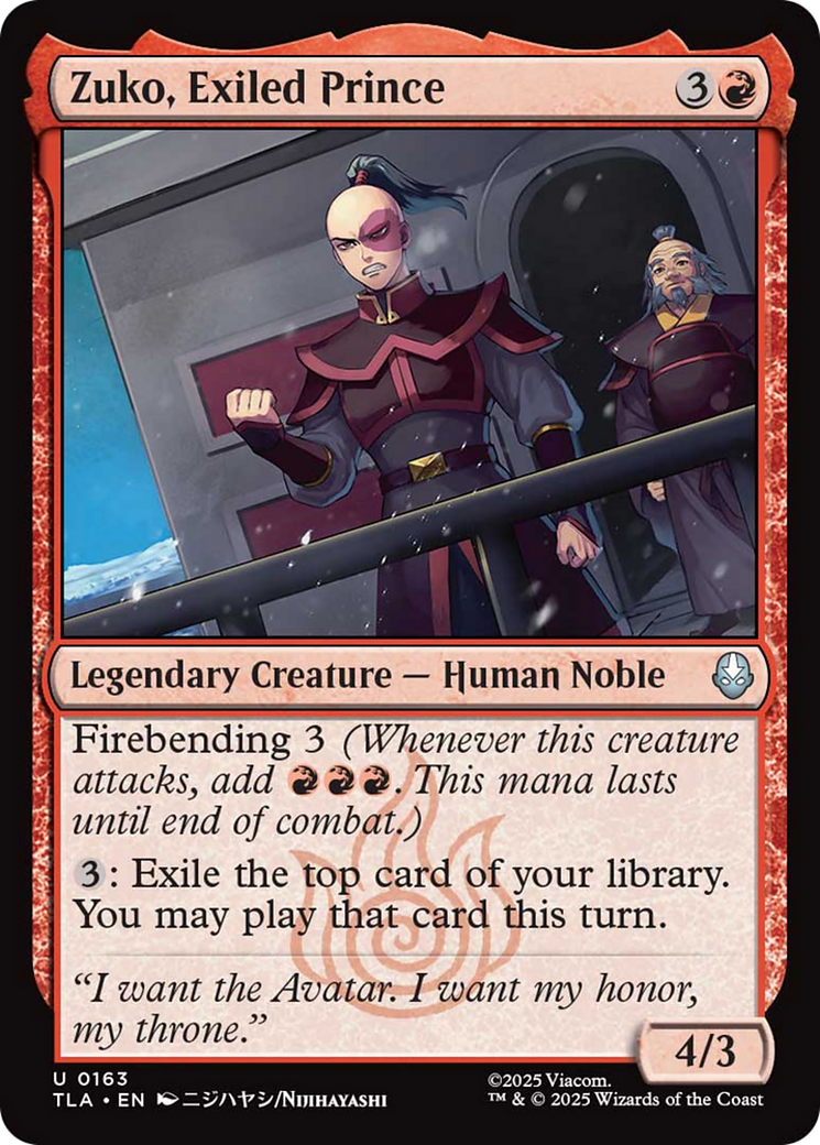 Zuko, Exiled Prince [Avatar: The Last Airbender] - Magic: The Gathering - Card Brawlers | Quebec | Canada |