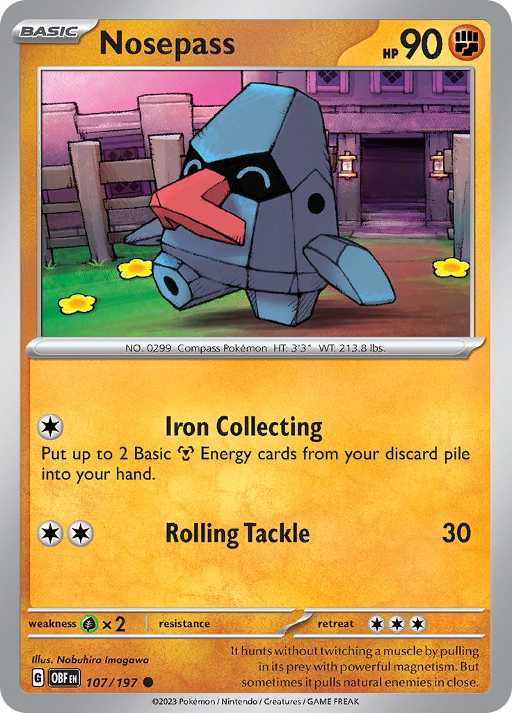 Nosepass (107/197) [Scarlet & Violet: Obsidian Flames] - Pokémon - Card Brawlers | Quebec | Canada |