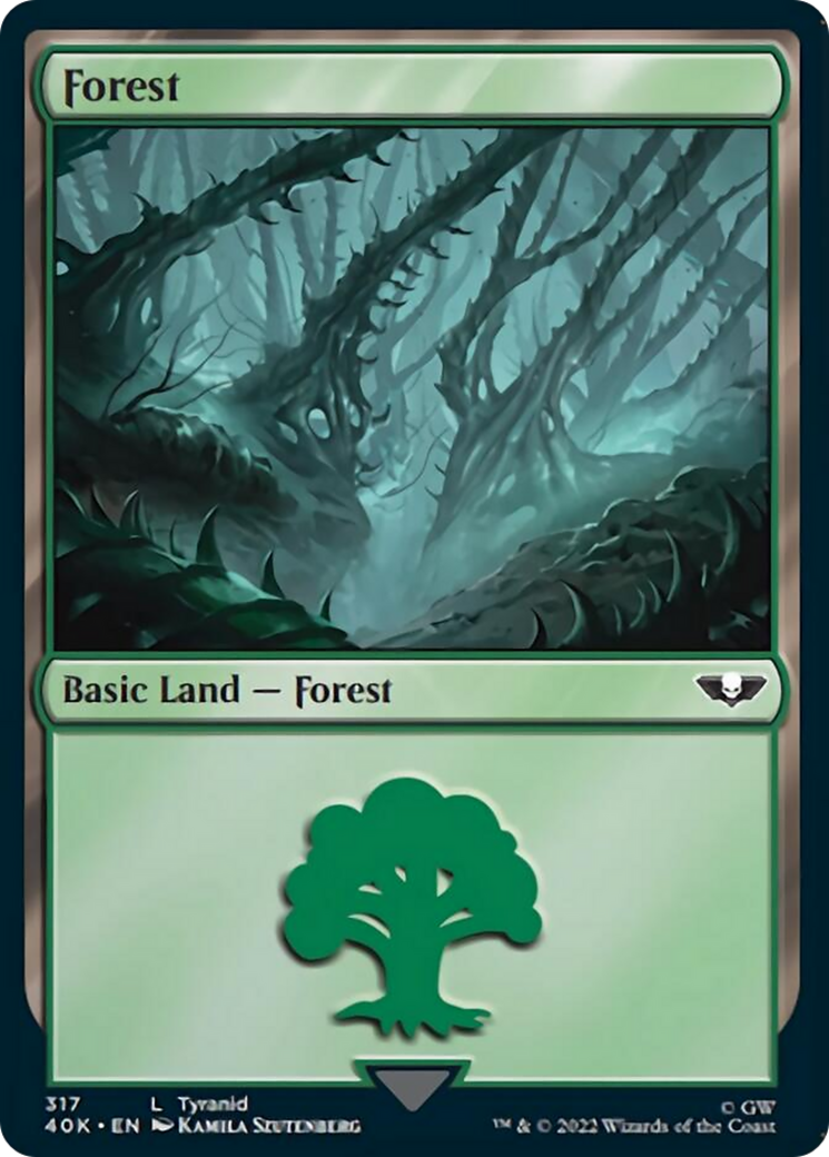 Forest (317) (Surge Foil) [Warhammer 40,000] - Magic: The Gathering - Card Brawlers | Quebec | Canada |