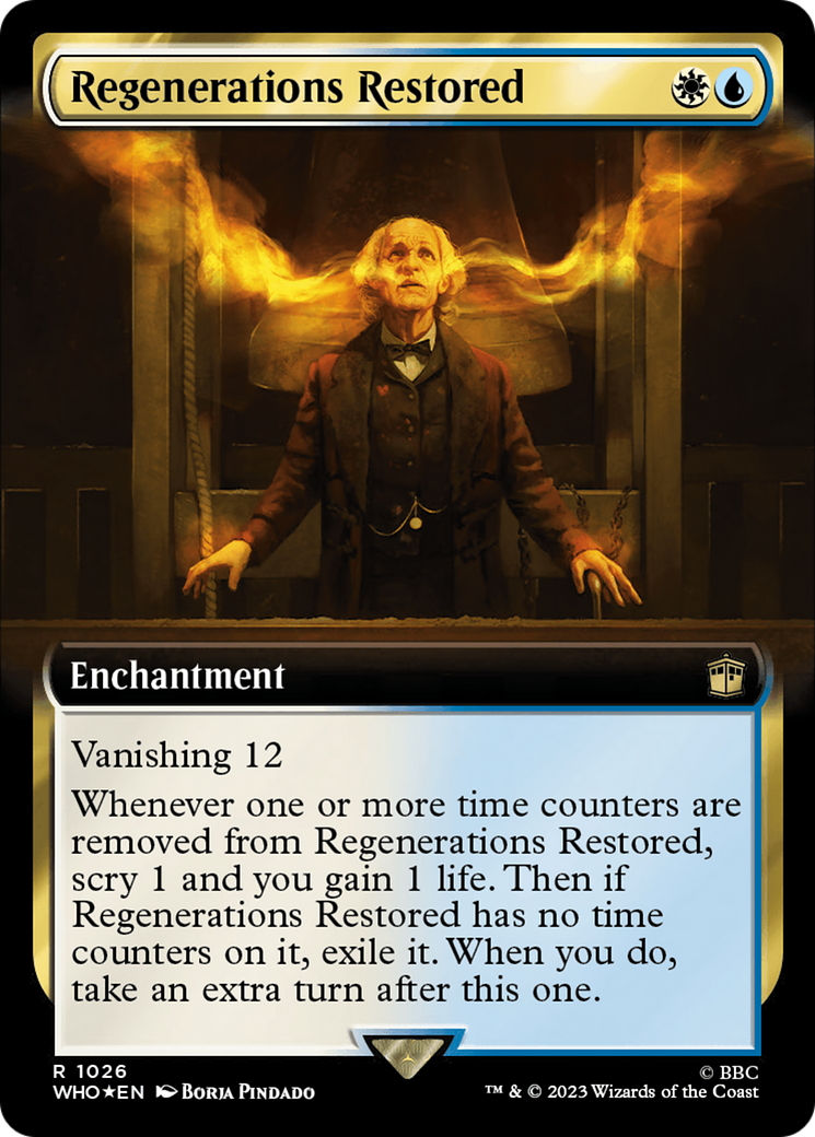 Regenerations Restored (Extended Art) (Surge Foil) [Doctor Who] - Magic: The Gathering - Card Brawlers | Quebec | Canada |