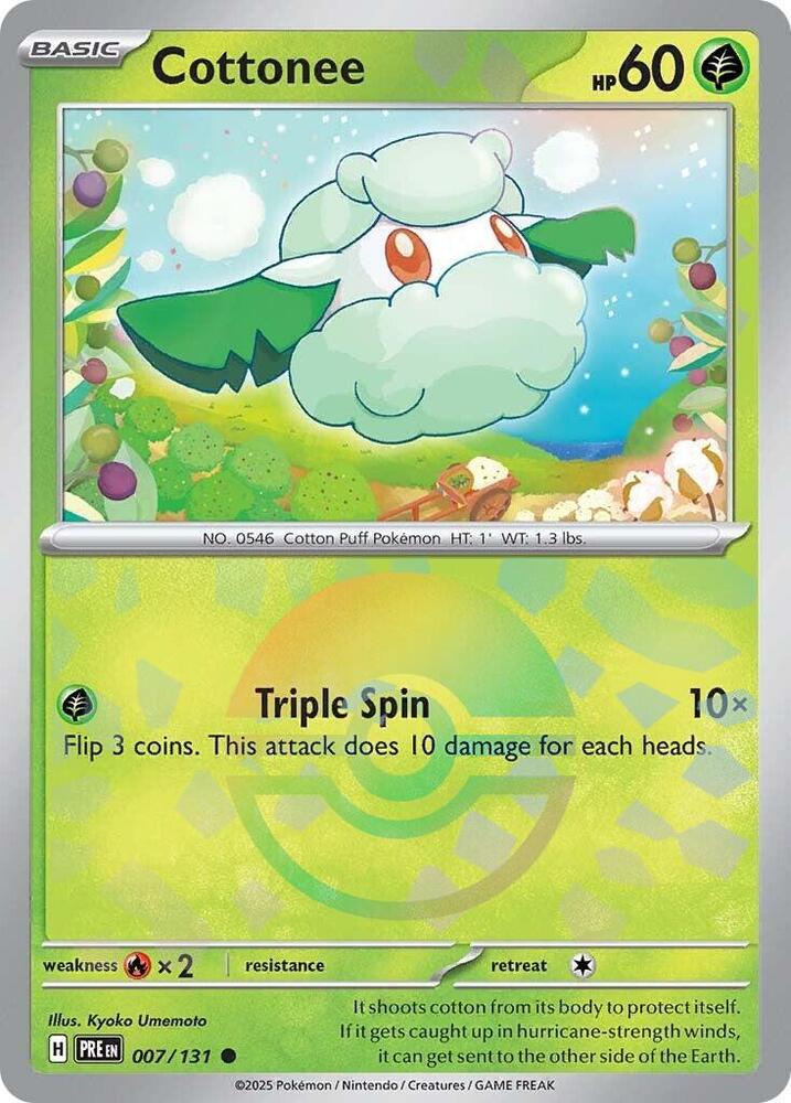 Cottonee (007/131) (Poke Ball Pattern) [Scarlet & Violet: Prismatic Evolutions] - Pokémon - Card Brawlers | Quebec | Canada |