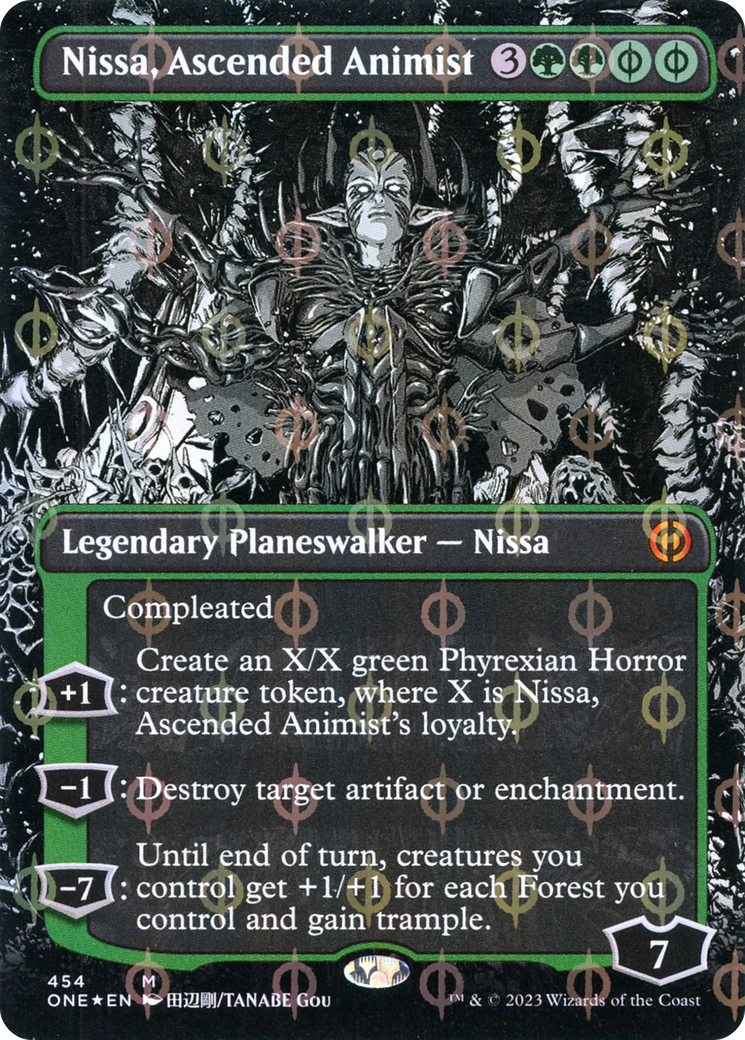 Nissa, Ascended Animist (Borderless Manga Step-and-Compleat Foil) [Phyrexia: All Will Be One] - Magic: The Gathering - Card Brawlers | Quebec | Canada |