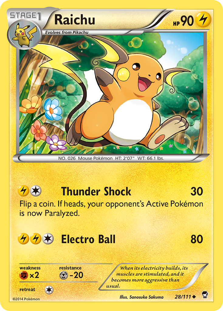 Raichu (28/111) [XY: Furious Fists] - Pokémon - Card Brawlers | Quebec | Canada |