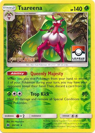Tsareena (20/149) (League 4th Place) [Sun & Moon: Base Set] - Pokémon - Card Brawlers | Quebec | Canada |