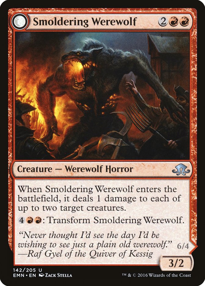 Smoldering Werewolf // Erupting Dreadwolf [Eldritch Moon] - Magic: The Gathering - Card Brawlers | Quebec | Canada |