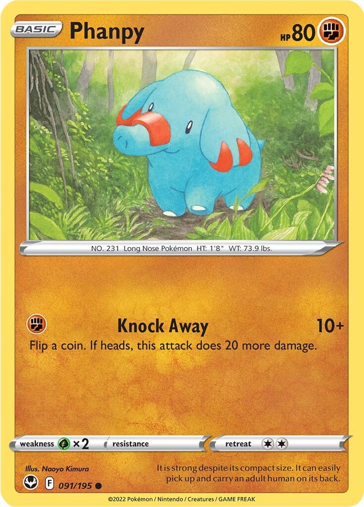 Phanpy (091/195) [Sword & Shield: Silver Tempest] - Pokémon - Card Brawlers | Quebec | Canada |