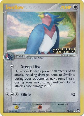 Swellow (32/113) (Stamped) [EX: Delta Species] - Pokémon - Card Brawlers | Quebec | Canada |