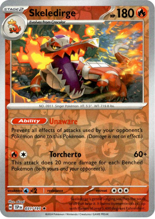 Skeledirge (031/191) [Scarlet & Violet: Surging Sparks] - Pokémon - Card Brawlers | Quebec | Canada |
