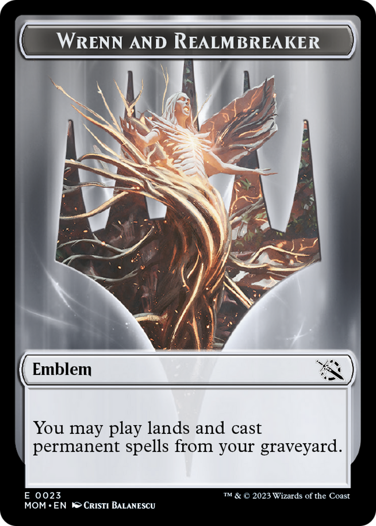 Soldier // Wrenn and Realmbreaker Emblem Double-Sided Token [March of the Machine Tokens] - Magic: The Gathering - Card Brawlers | Quebec | Canada |