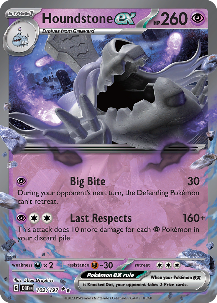 Houndstone ex (102/197) [Scarlet & Violet: Obsidian Flames] - Pokémon - Card Brawlers | Quebec | Canada |