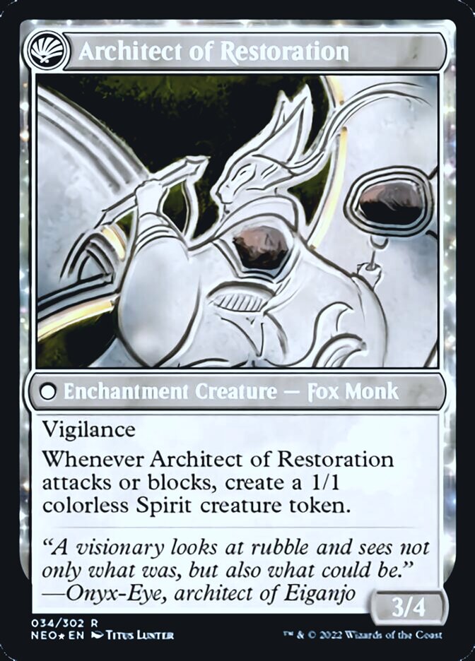 The Restoration of Eiganjo // Architect of Restoration [Kamigawa: Neon Dynasty Prerelease Promos] - Magic: The Gathering - Card Brawlers | Quebec | Canada |