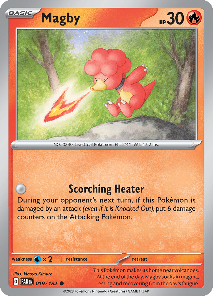 Magby (019/182) [Scarlet & Violet: Paradox Rift] - Pokémon - Card Brawlers | Quebec | Canada |