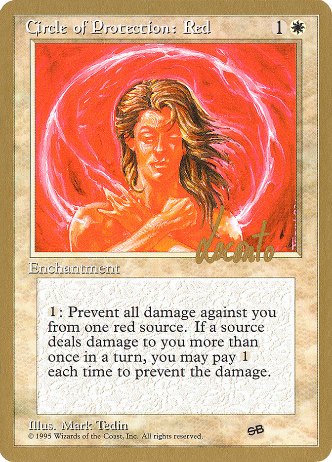 Circle of Protection: Red (Michael Loconto) (SB) (4ED) [Pro Tour Collector Set] - Magic: The Gathering - Card Brawlers | Quebec | Canada |